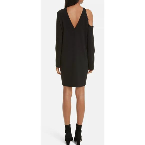 IRO Breen Black Crepe Cutout Long Sleeve Mini Dress Size 40 / Large / 8 Shift - Picture 5 of 13